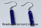 NGE411 5*18mm tube lapis lazuli earrings wholesale