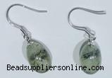 NGE420 10*14mm teardrop green rutilated quartz earrings earrings wholesale