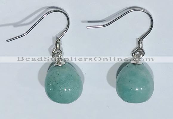 NGE427 10*10mm teardrop amazonite earrings wholesale