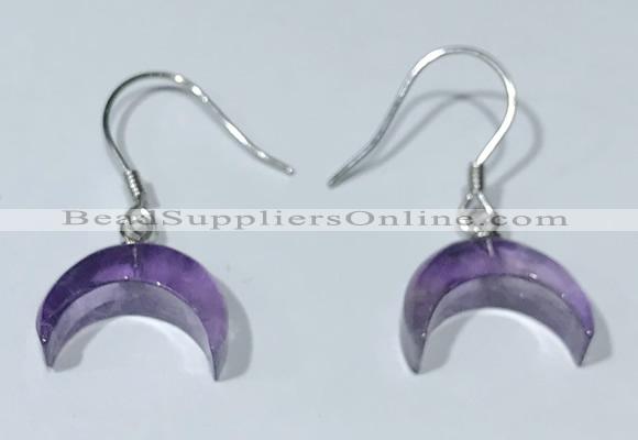 NGE432 10*14mm moon-shaped amethyst earrings wholesale