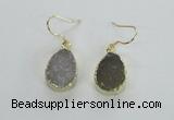 NGE45 12*15mm - 13*18mm teardrop druzy agate earrings