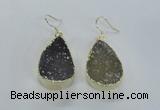 NGE47 20*28mm - 22*30mm teardrop druzy agate earrings