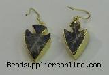 NGE5005 18*25mm - 20*30mm arrowhead labradorite earrings