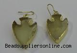 NGE5008 20*30mm - 25*30mm arrowhead lemon quartz earrings