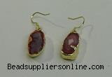 NGE5009 10*22mm - 12*25mm freeform red agate gemstone earrings