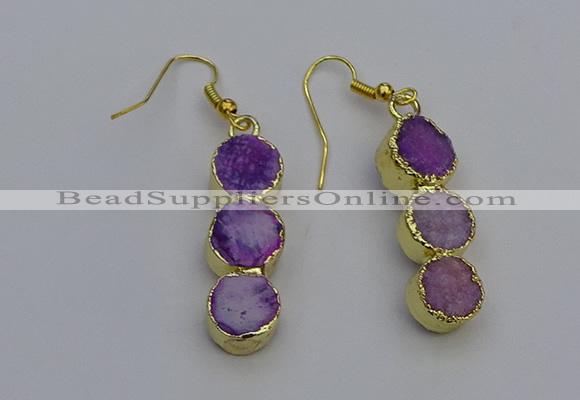 NGE5043 10*30mm - 10*32mm druzy agate gemstone earrings wholesale