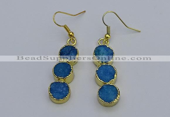 NGE5045 10*30mm - 10*32mm druzy agate gemstone earrings wholesale