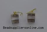 NGE5080 10*15mm cube white crystal gemstone earrings wholesale