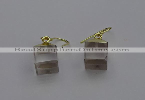 NGE5080 10*15mm cube white crystal gemstone earrings wholesale