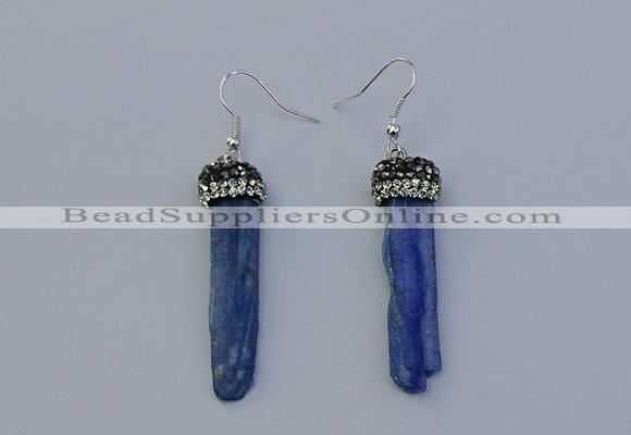 NGE5100 10*35mm - 15*45mm freeform blue kyanite earrings