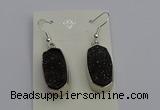 NGE5127 10*22mm - 12*25mm freeform plated druzy quartz earrings