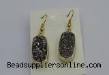 NGE5131 10*22mm - 12*25mm freeform plated druzy quartz earrings