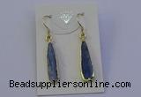 NGE5157 8*25mm flat teardrop blue kyanite earrings wholesale