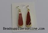 NGE5171 10*28mm - 10*30mm flat teardrop mookaite earrings