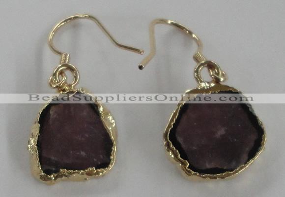 NGE52 10*12mm - 13*15mm freeform tourmaline gemstone earrings