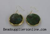 NGE59 30mm flat round agate gemstone earrings wholesale