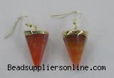 NGE61 14*20mm - 15*22mm cone agate gemstone earrings wholesale