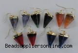 NGE66 14*20mm - 15*22mm cone agate gemstone earrings wholesale