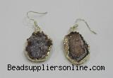 NGE80 18*25mm - 20*25mm freeform druzy agate gemstone earrings