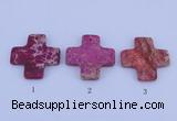 NGP03 5PCS 45*45mm cross dyed imperial jasper pendants wholesale