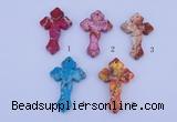 NGP04 5PCS 38*60mm cross dyed imperial jasper pendants wholesale