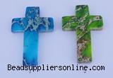 NGP05 5PCS 40*60mm cross dyed imperial jasper pendants wholesale