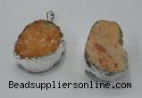 NGP1007 25*35mm - 35*45mm freeform druzy agate beads pendant