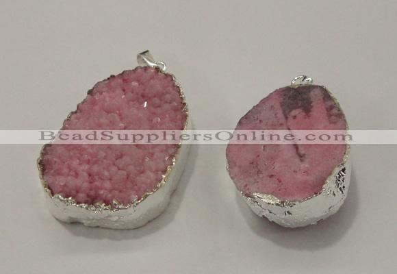 NGP1008 25*35mm - 35*45mm freeform druzy agate beads pendant