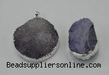 NGP1009 25*35mm - 35*45mm freeform druzy agate beads pendant