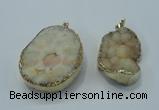 NGP1024 25*35mm - 35*45mm freeform druzy agate beads pendant