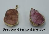 NGP1026 25*35mm - 35*45mm freeform druzy agate beads pendant