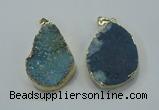 NGP1028 25*35mm - 35*45mm freeform druzy agate beads pendant