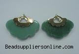 NGP1078 8*40*50mm gree aventurine pendants with brass setting