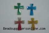 NGP1080 32*42mm cross agate gemstone pendants wholesale