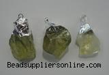 NGP1086 20*30mm - 25*50mm nuggets yellow quartz pendants