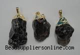 NGP1089 20*30mm - 25*50mm nuggets smoky quartz pendants