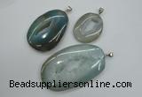 NGP1100 30*40 - 50*70mm freeform druzy agate pendants with brass setting