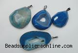 NGP1106 30*40 - 40*55mm freeform druzy agate pendants with brass setting