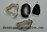 NGP1116 30*45 - 45*55mm freeform druzy agate pendants with brass setting