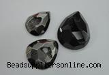 NGP1130 40*45 - 50*55mm faceted teardrop plated druzy agate pendants