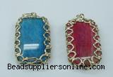 NGP1161 35*60mm freeform agate pendants with brass setting