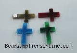 NGP1216 35*55mm cross agate gemstone pendants wholesale