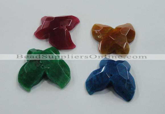 NGP1218 45*48mm carved butterfly agate gemstone pendants wholesale