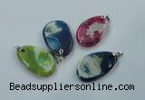 NGP1228 30*45mm - 35*50mm freeform agate pendants with brass setting