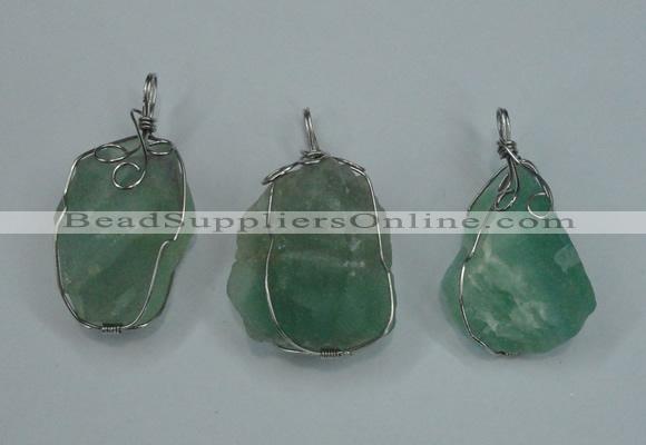 NGP1293 18*30mm – 25*35mm nuggets green fluorite pendants