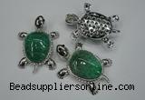 NGP1297 43*60mm tortoise agate pendants with crystal pave alloy settings