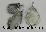 NGP1314 30*40mm - 40*60mm freeform agate pendants with brass setting