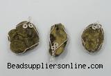 NGP1320 30*40mm - 45*55mm freeform agate pendants with brass setting