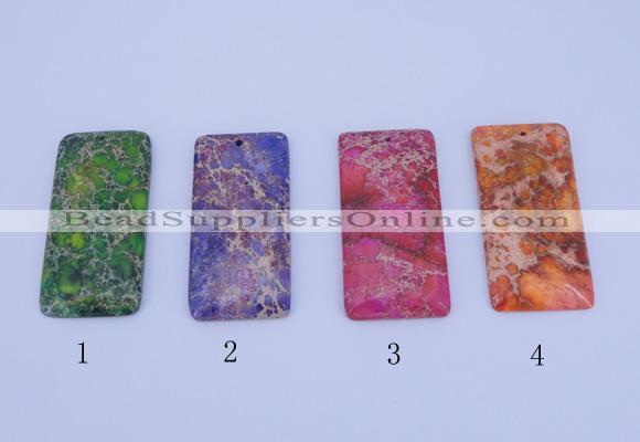 NGP135 5pcs 30*60mm rectangle dyed imperial jasper gemstone pendants