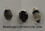 NGP1354 15*35mm - 20*40mm faceted nuggets smoky quartz pendants